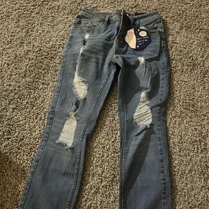 Trendy Distressed High Rise Jeans